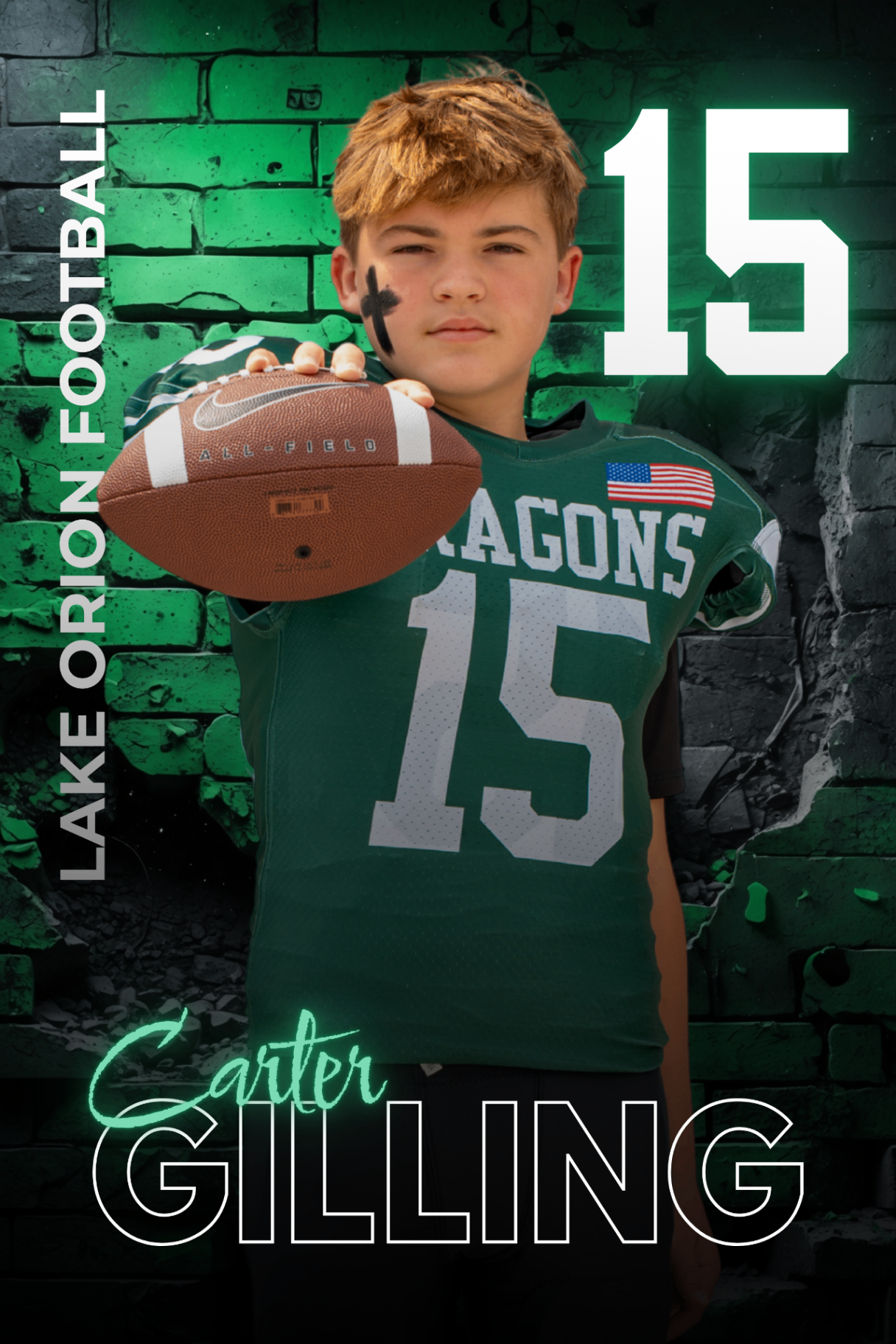 Carter Gilling player banner for Lake Orion Football