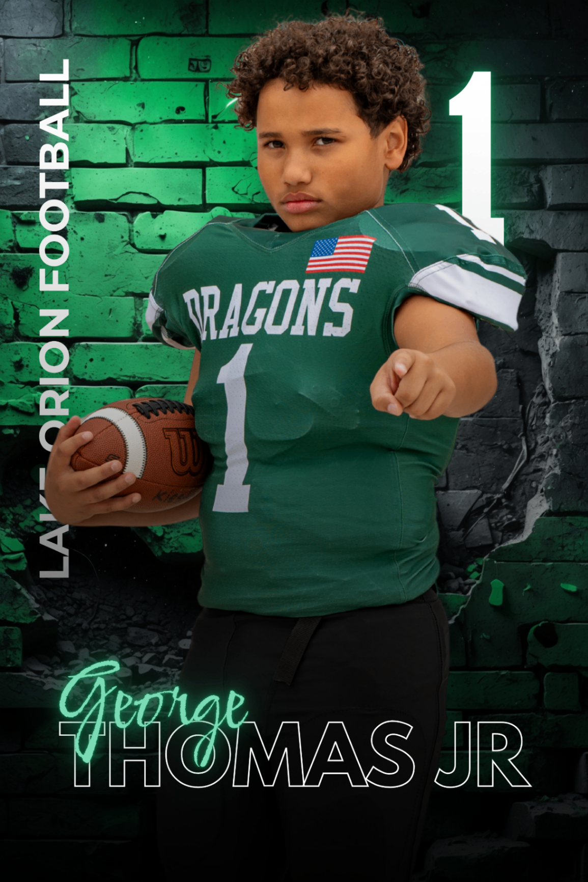 George Thomas Jr player banner for Lake Orion Football