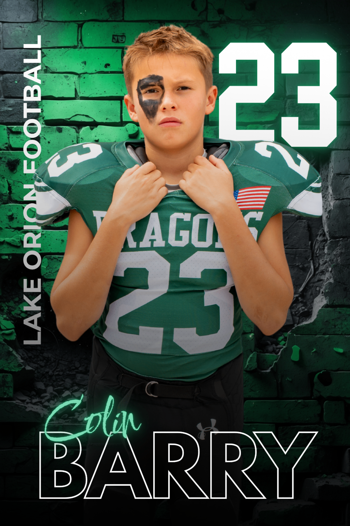 Colin Barry player banner for Lake Orion Football