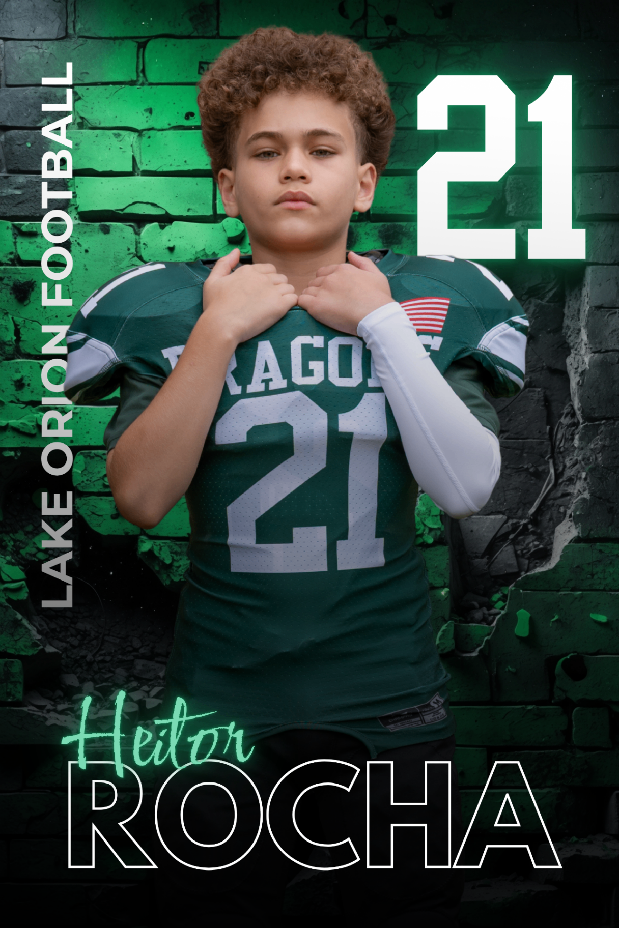 Heitor Rocha player banner for Lake Orion Football