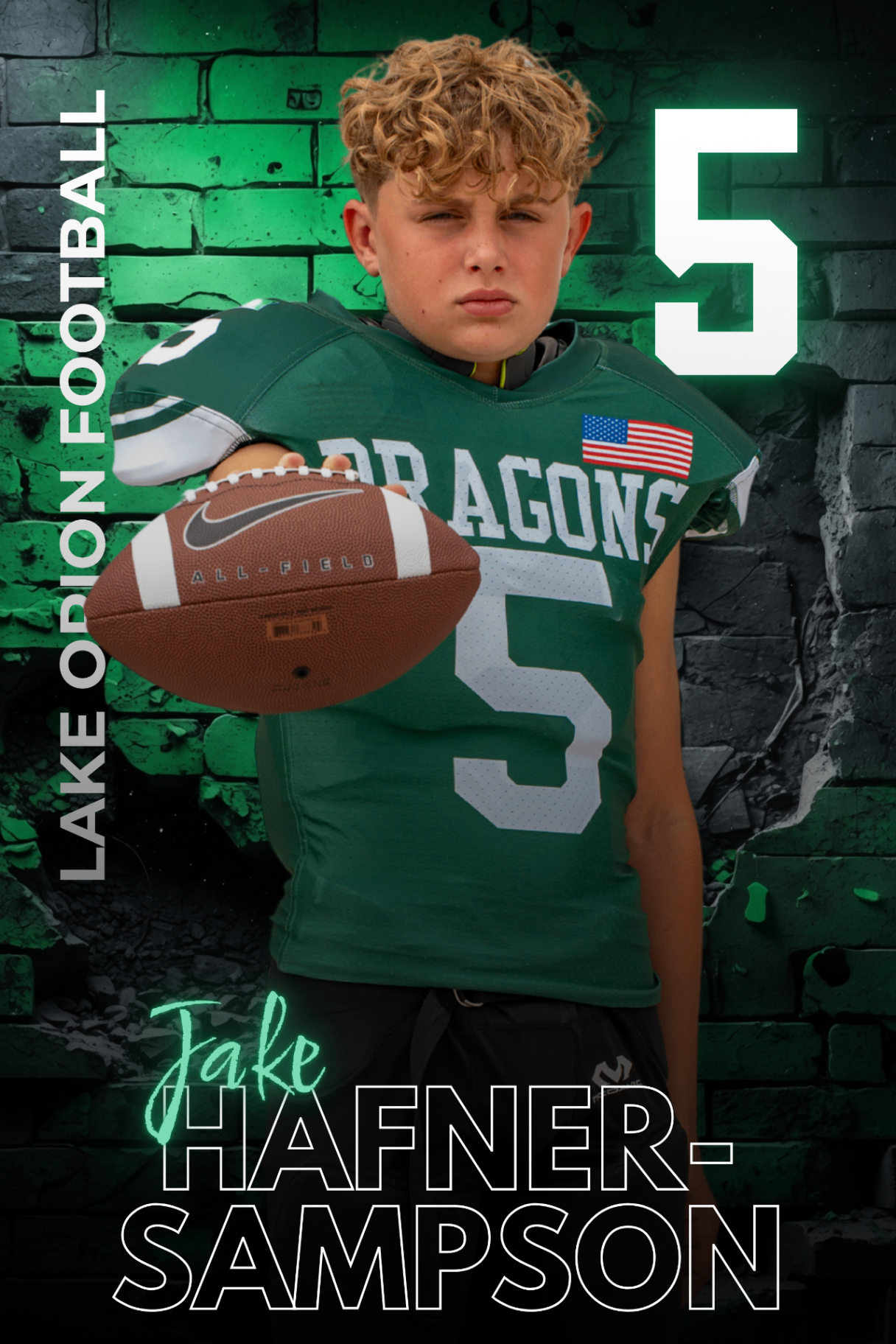 Jake Hafner-Sampson player banner for Lake Orion Football